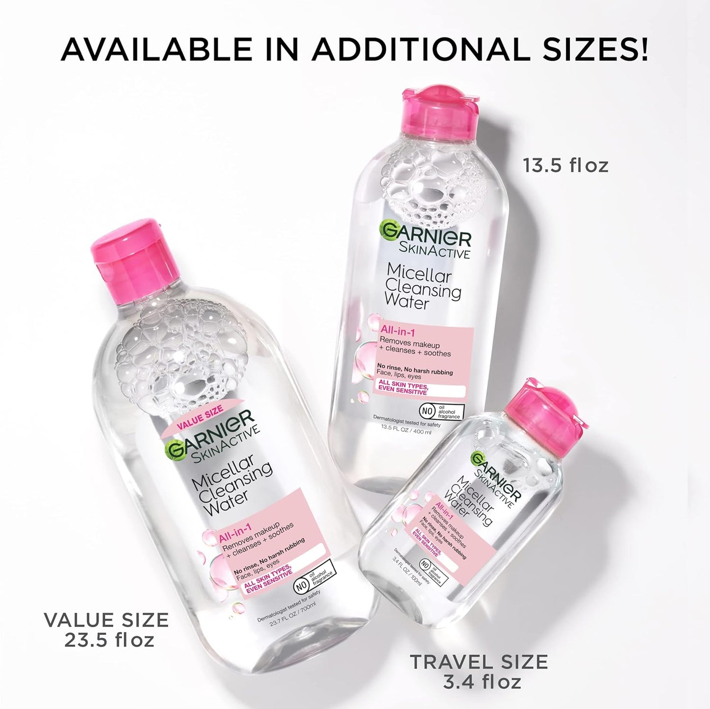 Garnier Micellar Water, Hydrating Facial Cleanser & Makeup Remover, Suitable for Sensitive Skin, Vegan, Cruelty Free, 13.5 Fl Oz (400mL), 1 Count