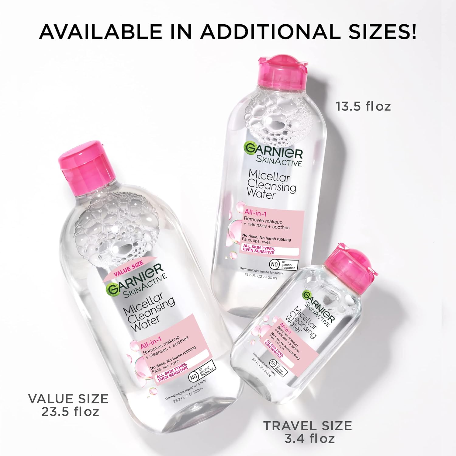 Garnier Micellar Water, Hydrating Facial Cleanser & Makeup Remover, Suitable for Sensitive Skin, Vegan, Cruelty Free, 13.5 Fl Oz (400mL), 1 Count