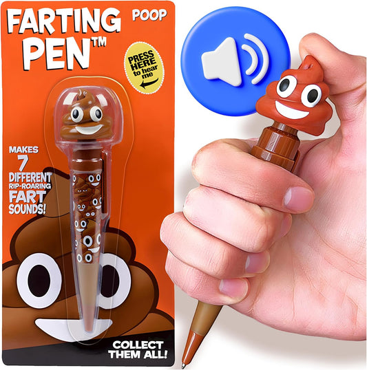 Farting Poop Pen with Multiple Funny Sounds - Perfect Novelty Gift for Kids, Teens & Boys - Functioning Pen & Prank Toy for The Entire Family, Fun Gag Gifts with Big Laughs (Original)